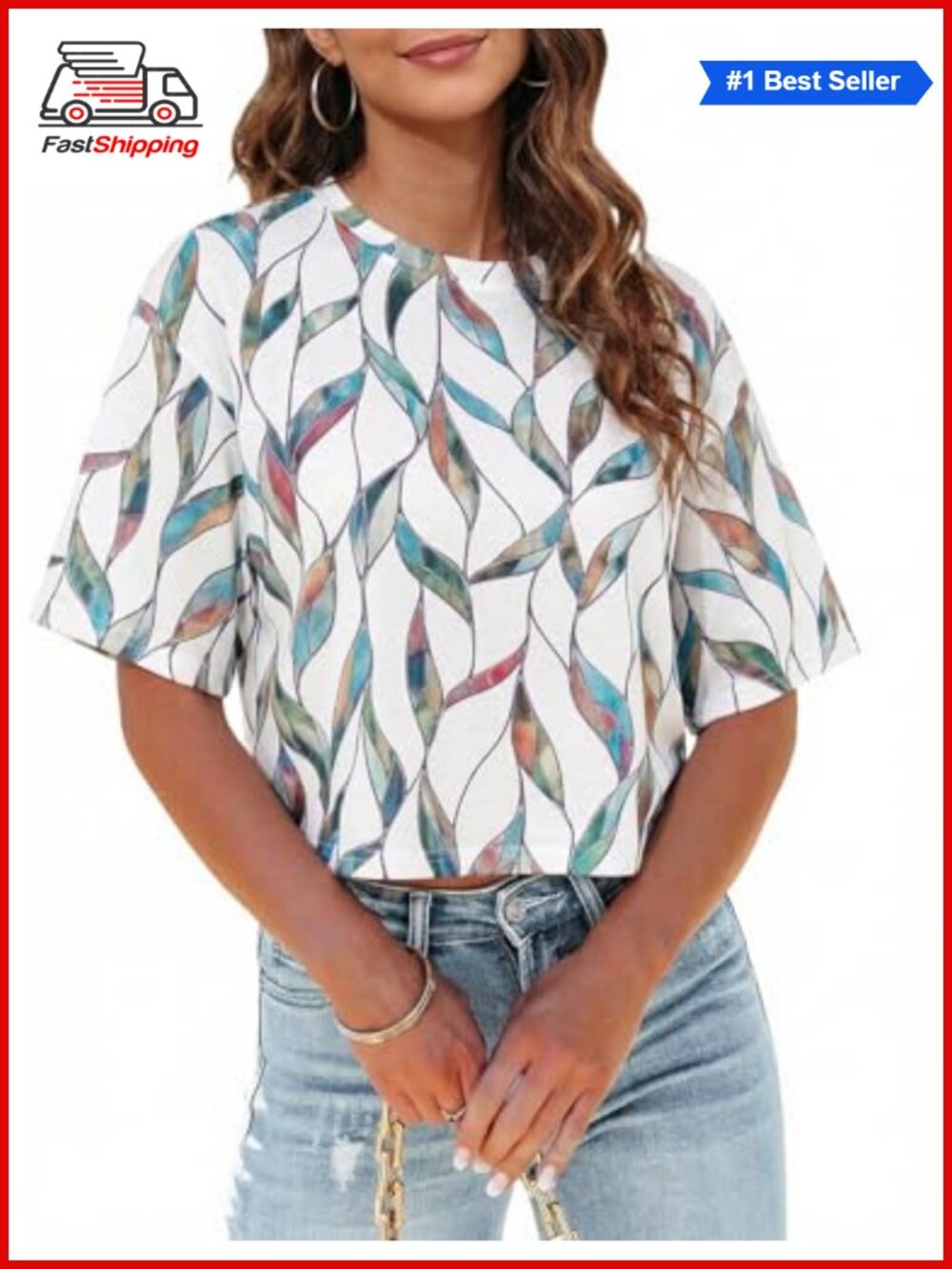 ✨ Womens Summer Crop Tops Half Sleeve Casual Cropped T-Shirts Loose Fit